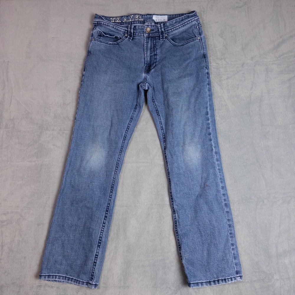 TK Axel Slim Boot Jeans Mens 32x32 Blue Stretch Medium Wash Denim